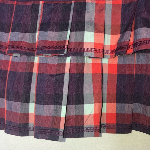 Lululemon Run Pace Setter Skirt Wheezy Check SZ 10 - Picture 7 of 7